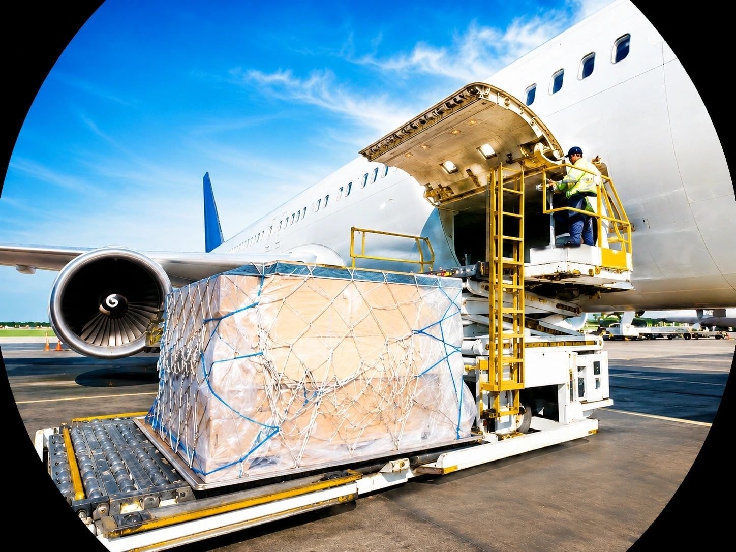 Cargo handling freight logistics warehouse workers